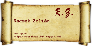 Racsek Zoltán névjegykártya