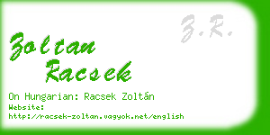 zoltan racsek business card
